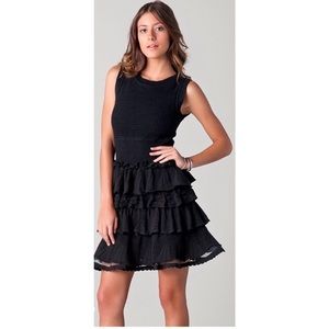 RED Valentino Sleeveless Lace Tiered Dress